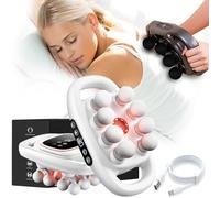 TheraGlow Massager, Lumora Massager - Relieves Tension and Stiffness in 5 Minutes, 16 Head Massage Gun Deep Tissue with 30 Levels & 9 Modes for Legs, Arms, Waist, Back, Buttocks (8White)