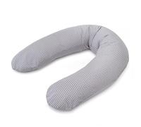 Theraline Coussin Allaitement Dodo Pillow Premium, 180 cm, Housse en 100% Coton, Fines Billes Silencieuses, Déhoussable, Pois Gris