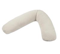 Theraline Coussin Allaitement Dodo Pillow Premium, 180 cm, Housse en Mousseline 100% Coton, Fines Billes Silencieuses, Déhoussable, Sable Beige