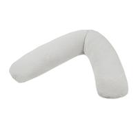 Theraline Coussin Allaitement Dodo Pillow Premium, 180 cm, Housse en Mousseline 100% Coton, Fines Billes Silencieuses, Déhoussable, Gris Brouillard