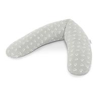 Theraline Le Confort Coussin d'allaitement épeautre avec housse 180 cm coeur gris