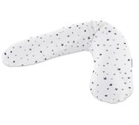 Theraline Le coussin de grossesse et d'allaitement original 190 cm - Coussin de positionnement latéral perles - Avec housse de coussin d'allaitement ciel étoilé blanc