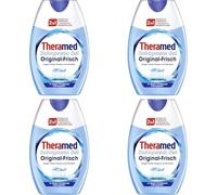 Theramed Dentifrice 2 en 1 Original, dentifrice fluorure, rafraîchit l'haleine et protège les dents, 4 x 75 ml