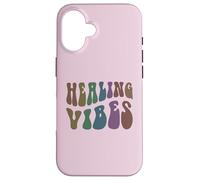 Thérapeute de Bien-être Groovy Healing Vibes Peace Love Therapy Coque pour iPhone 16