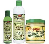 Thérapie à l'huile d'olive et de girofle, lotion de groth et mayonnaise pour les cheveux de Africa's Best Organics (lot de 3)
