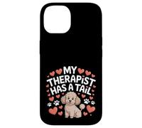 Thérapie Caniche My Therapist Has a Tail Cute Brown Doodle Dog Coque pour iPhone 14