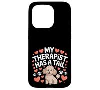 Thérapie Caniche My Therapist Has a Tail Cute Brown Doodle Dog Coque pour iPhone 15 Pro