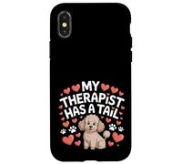 Thérapie Caniche My Therapist Has a Tail Cute Brown Doodle Dog Coque pour iPhone X/XS