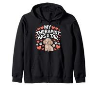 Thérapie Caniche My Therapist Has a Tail Cute Brown Doodle Dog Sweat à Capuche