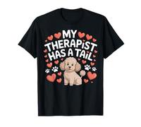 Thérapie Caniche My Therapist Has a Tail Cute Brown Doodle Dog T-Shirt