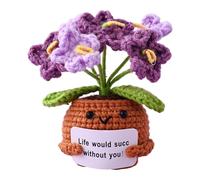 Thérapie de confort en peluche - mascotte de positivité tricotée, Figurine de bonheur floral | Souppe de bien-être mental doux, surprise expression réfléchie, jouet en peluche pour les chambres