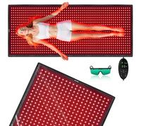 Thérapie par lumière rouge pour le corps - Tapis de thérapie par lumière rouge extra large de 180 x 78 cm, 1280 LED, 660 nm et 850 nm, soulagement de la douleur, relaxation du corps, récupération