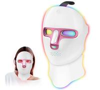Thérapie par lumière rouge pour le visage - 7 en 1 couleur LED pour le visage et le cou, réduit les rides et illumine la peau, sans fil, portable, rechargeable, convient pour une utilisation à la