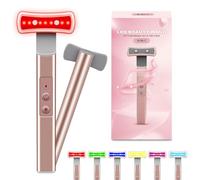 Thérapie par lumière rouge pour le visage, équipement de thérapie par lumière LED 6 en 1 pour la peau, baguette faciale avec masseur facial, baguette faciale, vibration, thermique, micro-courant