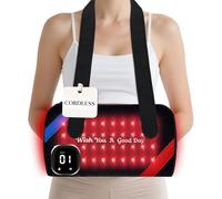 Thérapie par lumière rouge pour mains et poignets, manchon de thérapie infrarouge sans fil à double main avec 80 perles LED à double longueur d'onde (660 nm et 850 nm), 5 modes de thérapie, batterie