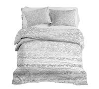 TherapieWelt Parure de Lit Trois Pièces en Coton Composée d'une Housse de Couette et d'un Oreiller avec 150x220cm et 2X taies d'oreiller 80x80cm Lettres écriture Manuscrite