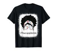 Therapy Life Chignon afro désordonné Noir Femme afro-américaine T-Shirt