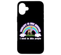Therapy Not Enough Need to Bite People Funny Design Coque pour iPhone 16 Plus