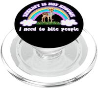 Therapy Not Enough Need to Bite People Funny Design PopSockets PopGrip pour MagSafe