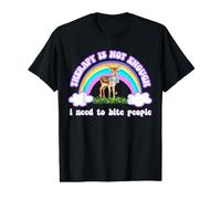 Therapy Not Enough Need to Bite People Funny Design T-Shirt Graphique avec Valeur
