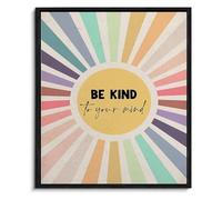 Therapy Office Wall Art Be Kind to Your Mind Boho Style for Mental Health Awareness(Unframed,08x12inch(20x30cm))
