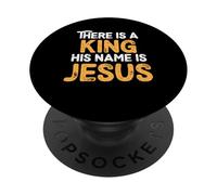 There is A King His Name is Jesus Royal Christian Men Women PopSockets PopGrip Adhésif
