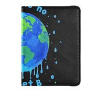 There Is No Planet B Étui de passeport décoratif en cuir pour voyage familial Joli carnet de passeport étanche, Il n'y a pas de peinture qui coule sur la planète B, 1 size