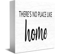 There 'S No Place Like Home - Décoration d'intérieur rustique - Idée cadeau - Panneau en bois - Pour bureau, étagère, décoration de chambre de ferme - 12,7 x 12,7 cm