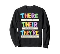 There Their They're Funny Grammar English Teacher Humor Sweatshirt