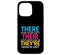There Their We're Funny Back To School Teachers Grammar Coque pour iPhone 14 Pro Max