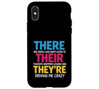 There Their We're Funny Back To School Teachers Grammar Coque pour iPhone X/XS