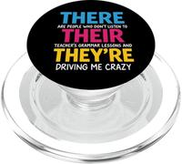 There Their We're Funny Back To School Teachers Grammar PopSockets PopGrip pour MagSafe