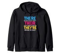 There Their We're Funny Back To School Teachers Grammar Sweat à Capuche