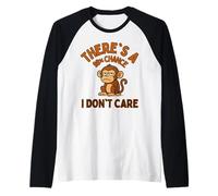 There's A 99% Chance I Don't Care Monkey Singe Funny Citation Sarcasm Manche Raglan