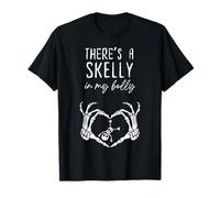 There's A Skelly in My Belly Halloween Grossesse Spooky Mom T-Shirt