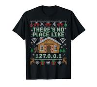 There's No Place Like 127.0.0.1 Tech Ugly Christmas T-Shirt Graphique avec Valeur