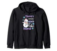 There's Snow Place Like Home Bonhomme de Neige Pastel Vacances d'hiver Sweat à Capuche