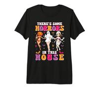 There's Some Horrors in This House Funny Halloween Girls T-Shirt Haut de Gamme