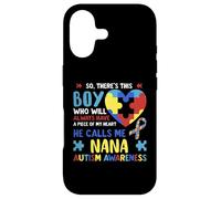 There's This Boy He Calls Me Nana Grandma Sensibilisation à l'Autisme Coque pour iPhone 17