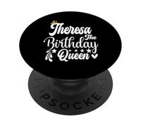 Theresa The Birthday Queen Happy Birthday Shirt pour Femme PopSockets PopGrip Adhésif