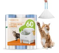 Thereye Sac Litiere Chat 66x30 cm, Sac a Litiere Pour Chat Avec Cordon de Serrage, Sac Litiere Chat Autonettoyante Pour ER-SC06, Épais, Durable et de Grande Capacité - 60pcs