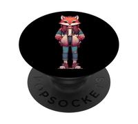 Therian Fox Jeu de rôle pour Enfants avec Motif Animal masqué PopSockets PopGrip Adhésif