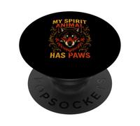 Therian Pride Mon animal spirituel a des pattes et un loup à fourrure PopSockets PopGrip Adhésif