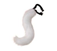 THERIAN Tail Bendable Fox Tail with Metal Skeleton Alivable Furry Furpe Wolf for Cosplay Halloween Christmas Party Costume Une Taille Blanche