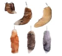 Therian Tail Giant Foxtail Keychain,5 Pcs Queue De Renard Therian(5PCS) | therian Stuff,Porte-clés Queue De Thérian En Peluche,queue D'animal Tendance,belle Queue De Fourrure Duveteuse,cosplay Sac