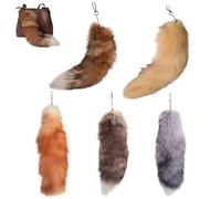 Therian Tail Giant Foxtail Keychain,5 Pcs Queue De Renard Therian,therian Stuff,Porte-clés Queue De Thérian En Peluche,queue D'animal Tendance,belle Queue De Fourrure Duveteuse,cosplay Sac À-5pcs
