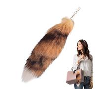 Therians Porte-clés queue de renard en peluche - Porte-clés en peluche douce de 38,1 cm, breloque de sac à pampille | Porte-clés mignon en forme de queue de renard en peluche pour sacs, , 15.75