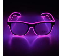 Therlan Lunettes de soleil à LED, pour fête au néon, costume de rave, EDM, fête néon (rose)