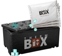 THERM BOX Boîte en polystyrène 20BL avec 3 blocs réfrigérants pour glacière 20 l Intérieur : 45,7 x 25,8 x 17 cm Boîte de transport réutilisable, 100918-3C, Noir