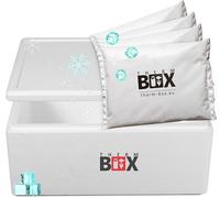 THERM BOX boîte en polystyrène 36W avec 4X Bloc réfrigérant pour glacière 36,7L Dimensions intérieures:53x33x20cm boîte de Transport conteneur Isotherme réutilisable